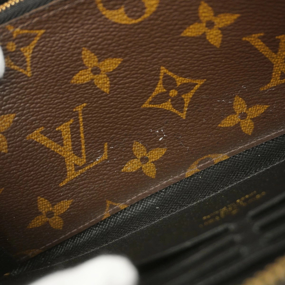 Louis Vuitton Retiro Noir Zippy Monogram Brown Wallet Black Black Brown - Picture 10 of 13